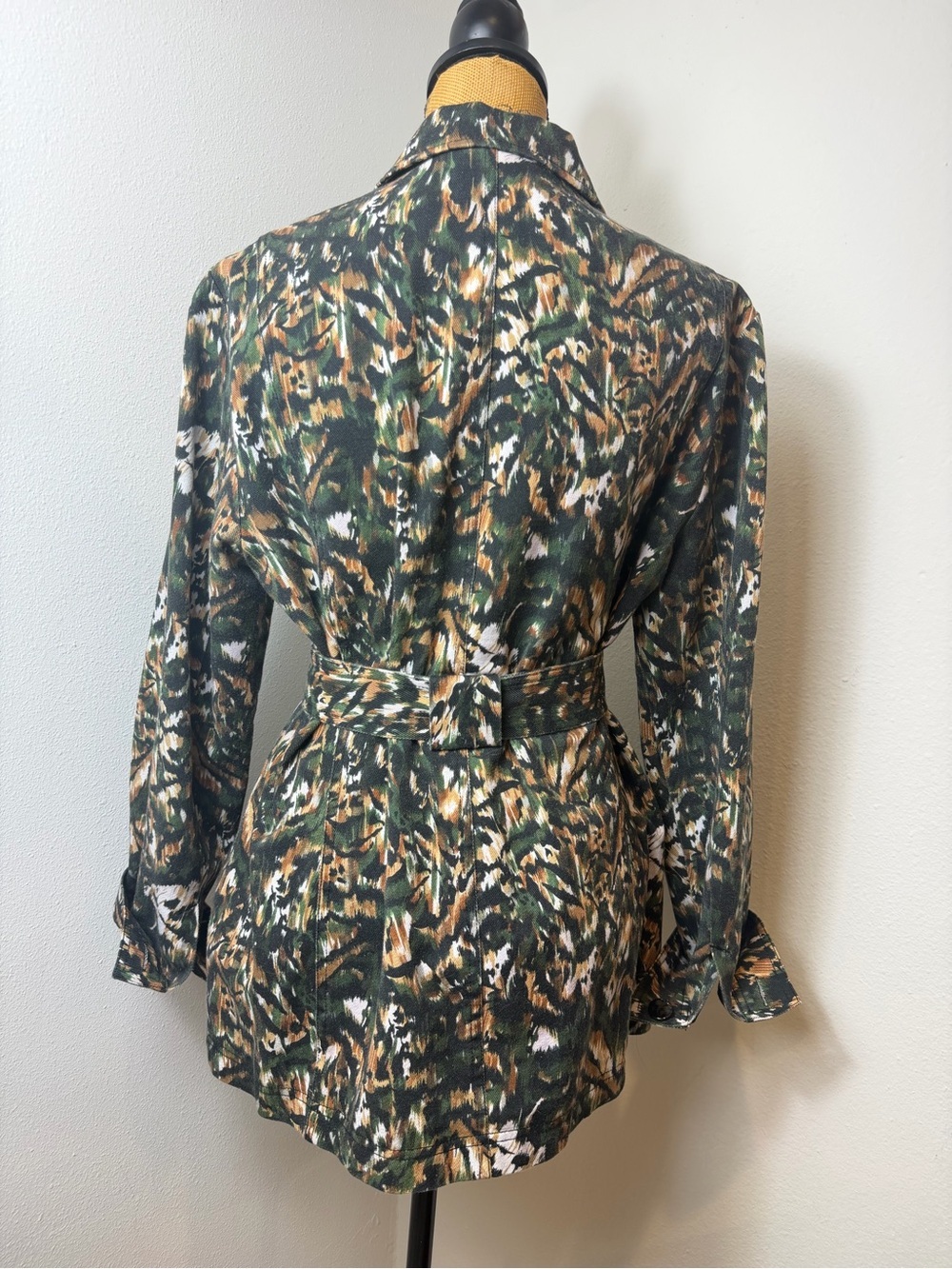100% Cotton Denim Ted Baker Inniza Camo Utility Jacket Mini Dress Belted Size 4 - Picture 8 of 12